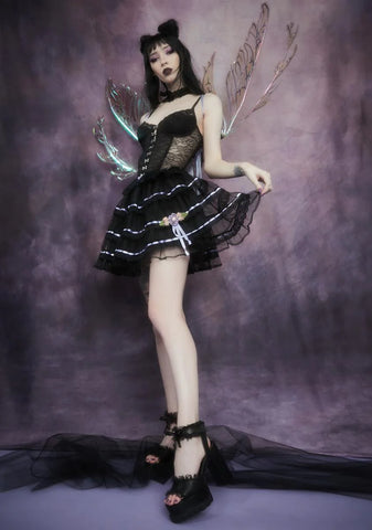 Enshrined In Vines Organza & Rosette Skirt