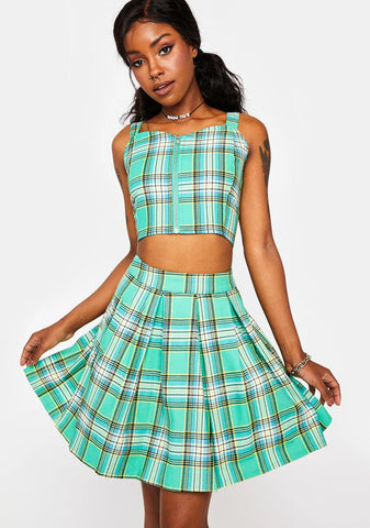 Spring Tartan Mini Skirt