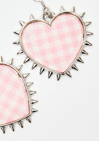Sweet But Deadly Spiked Heart Earrings