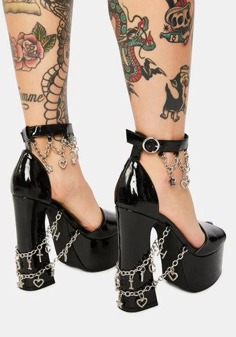 Call Me Drama Charms Platform Sandals