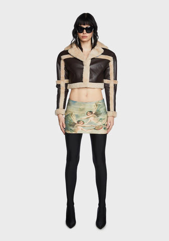 Ricky Vegan Leather Shearling Jacket