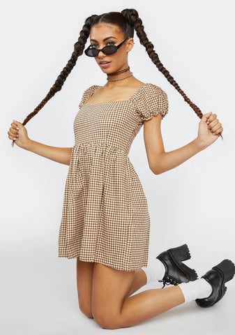 Mini Gingham Saunder Babydoll Dress