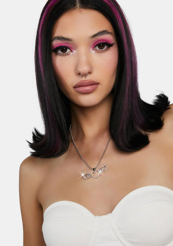 Winged Love Rhinestone Necklace