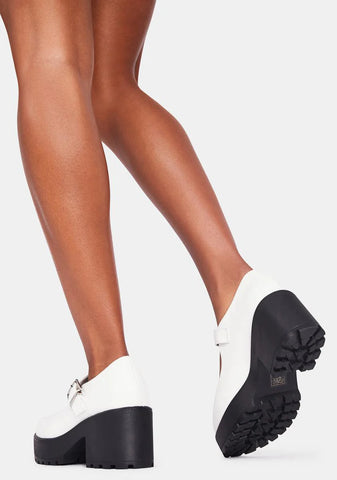 White Tira Mary Janes