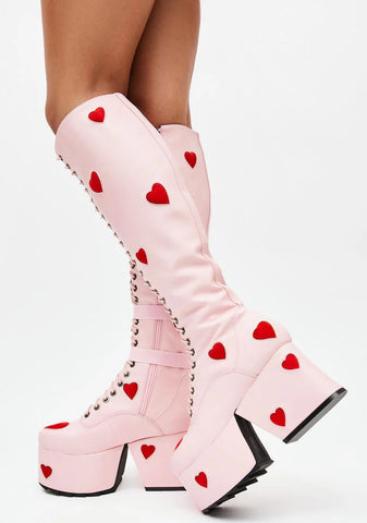 Pink Isn't She Lovely Knee High Boots