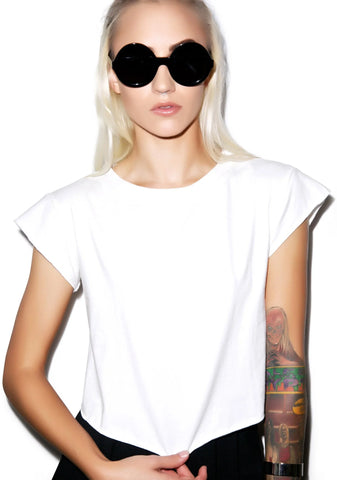 Back To Ba-sikks Crop Tee - White