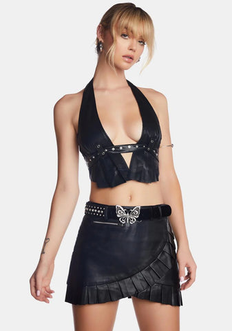 Don't Get Fluttered Velvet Belt