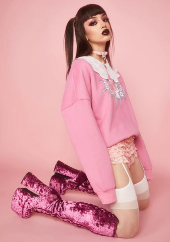 All Grown Up Embroidered Sweatshirt