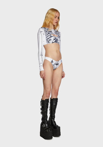 White Surf 90s Skeleton Bikini Set