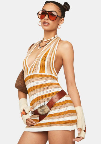 Coffee Hot Streak Crochet Dress