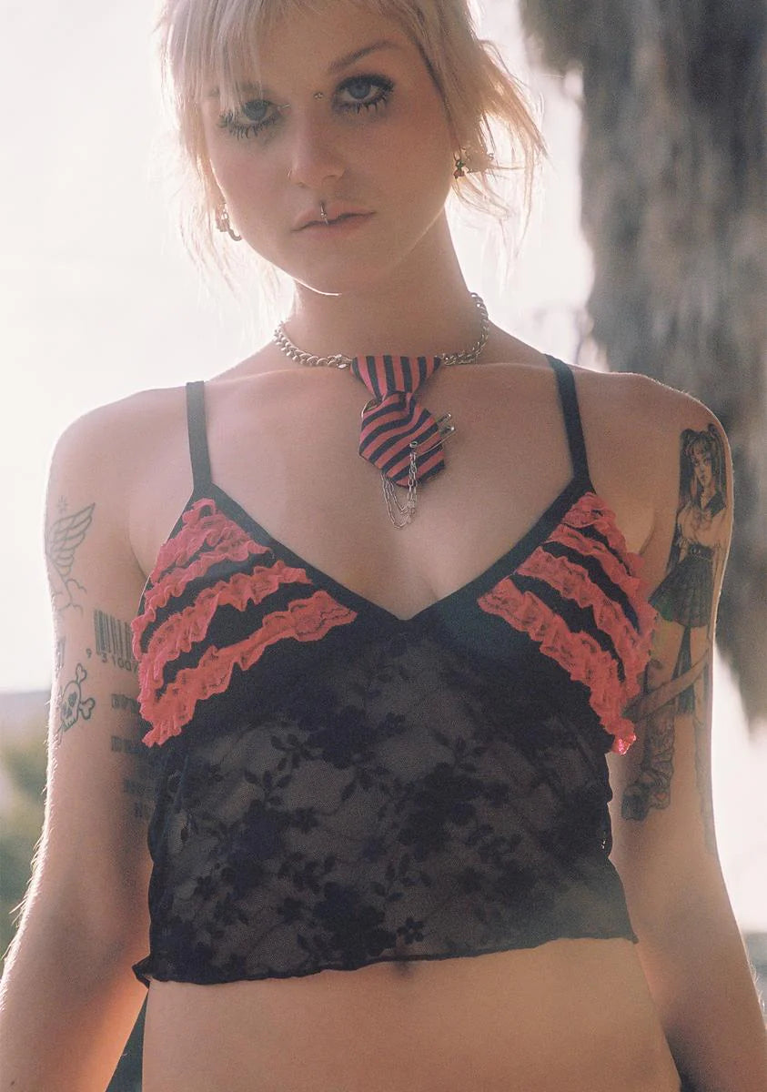 Playing Games Ruffle Cami Top