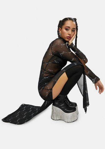 Lunar Fantasy Mesh Maxi Dress