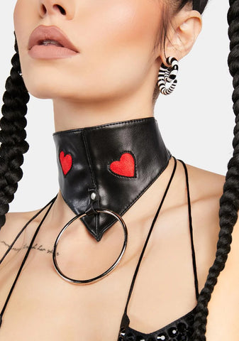 Red Heart Let Them Go O-Ring Choker