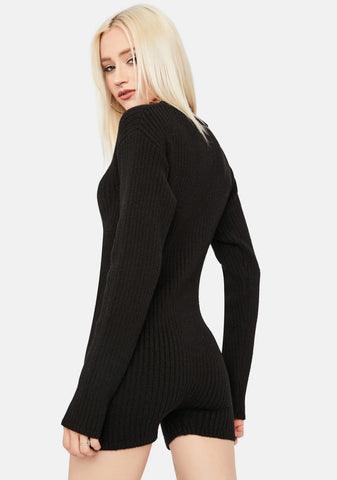 Chill Takeover Knit Ribbed Romper