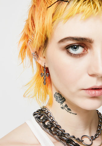 Dead Inside Cross Earrings