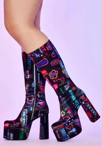 Pixel City Platform Boots