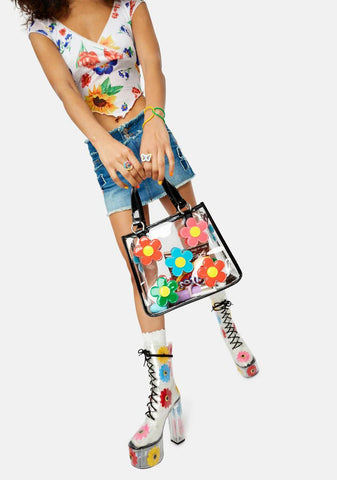 Diggin' Ur Stems Floral Tote Bag