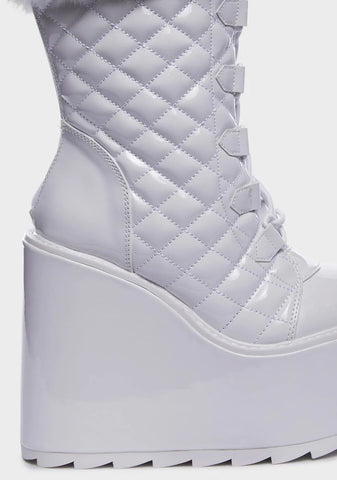 White Dune Fur Platform Boots