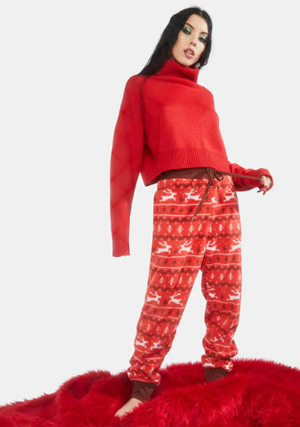 Red Reindeer Joggers