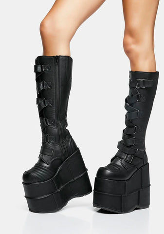 Stack-308 Knee High Platform Boots