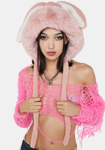 Rose Curious Creature Furry Beanie