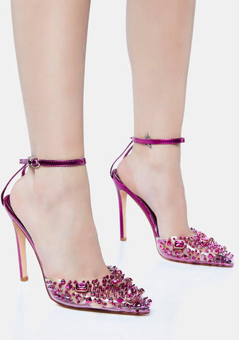 Pink Popstar Jeweled Heels