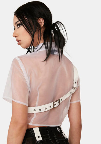 Distortion Sheer Organza Harness Shirt