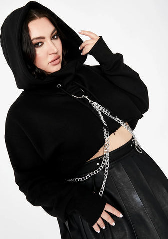 So Chained N' Dangerous Crop Hoodie