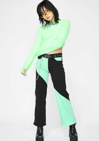 Acid Spark Cropped Sweater