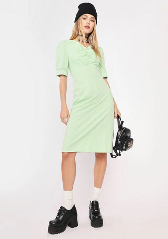 Lime Easy As Pie Gingham Midi Dress