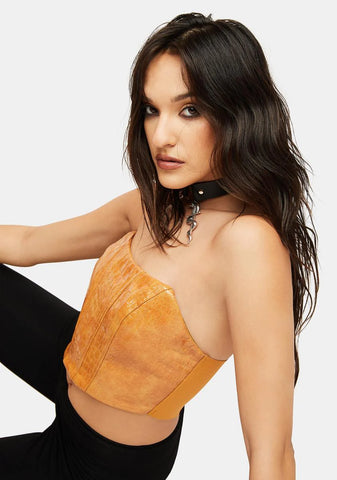 Camel Easy On Me Crop Top