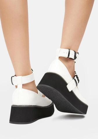 White Sprite Platform Mary Janes