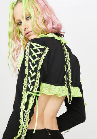 Green Lace Shrug