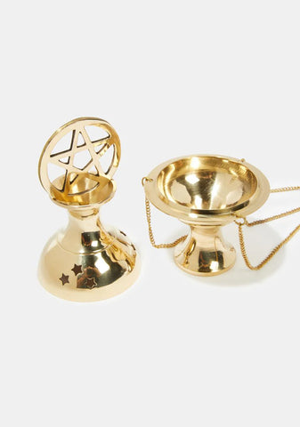 Metal Pentagram Incense Censer
