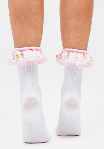 Angel Flower Kisses Crew Socks