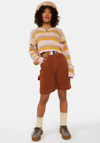 Rust Drill Twill Shorts