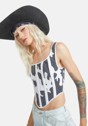 Cow Karter Corset Top