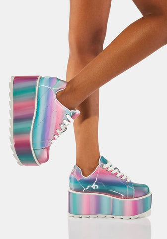 Lala Prizmatiq Pastel Platform Sneakers