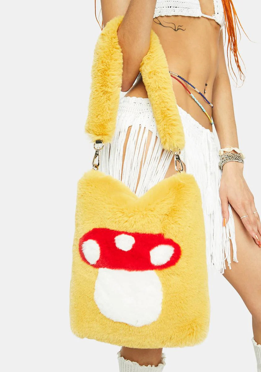 Mushroom Fuzzy Tote Bag