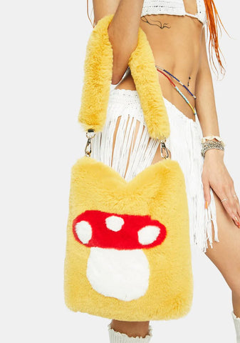 Mushroom Fuzzy Tote Bag