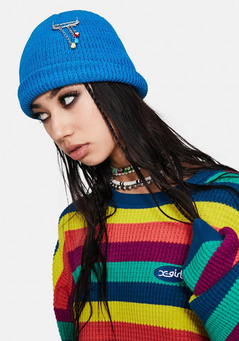 Cerulean Bad In Love Ribbed Beanie