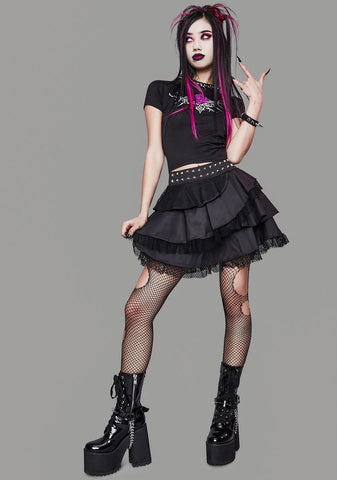 Shadow Dancer Layered Ruffle Skirt