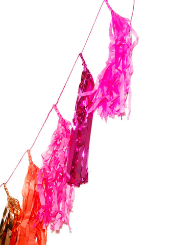 Jewel Tone Rainbow Tassel Banner