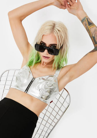 Metallic Extra Crop Top