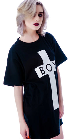 x BOY London Boy Cross Oversized Tee - Stripe