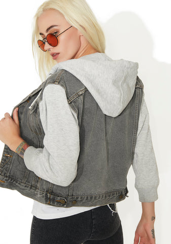 Vintage Denim Hoodie