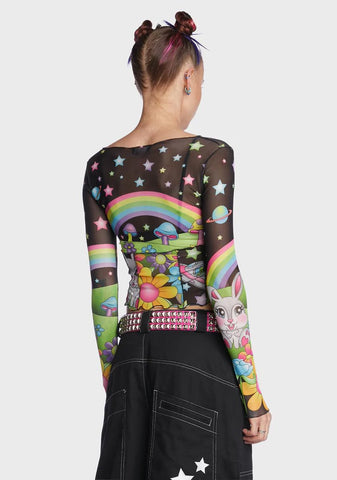 Happy Planet Mesh Top