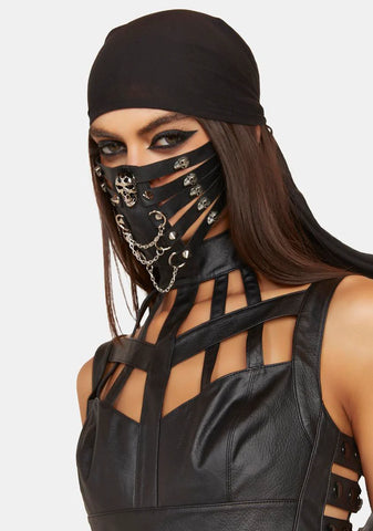 Black Reaper Vegan Leather Punk Mask