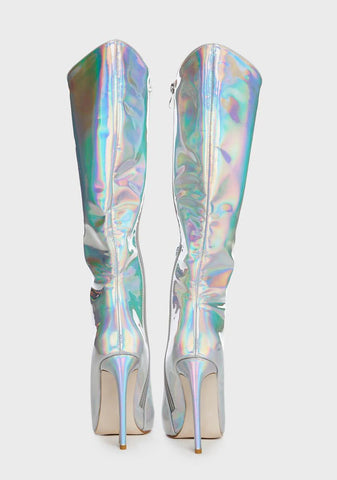 Silver Nova Stiletto Boots