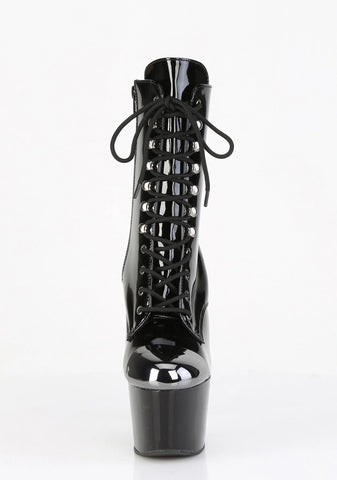 Adore-1020 Platform Ankle Steel Toe Boots-Black